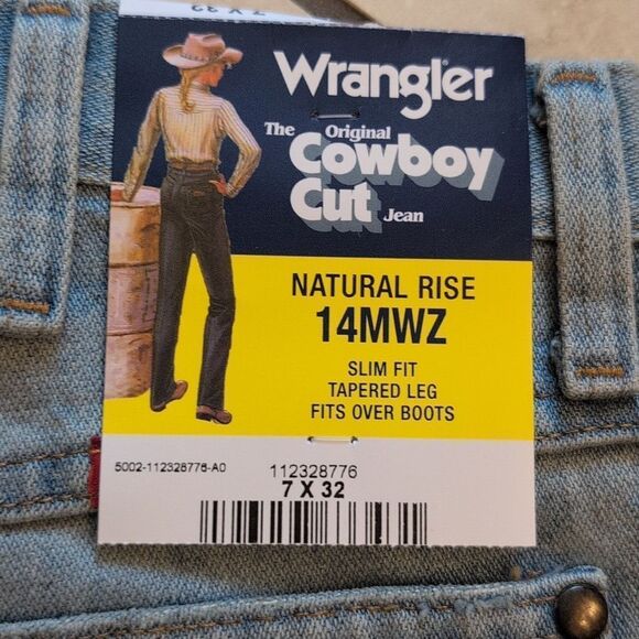 Lot Of 2 NWT Wrangler Original Cowboy Cut Jeans Natural Rise Light Blue Size 7 - Picture 7 of 12